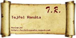 Tejfel Renáta névjegykártya